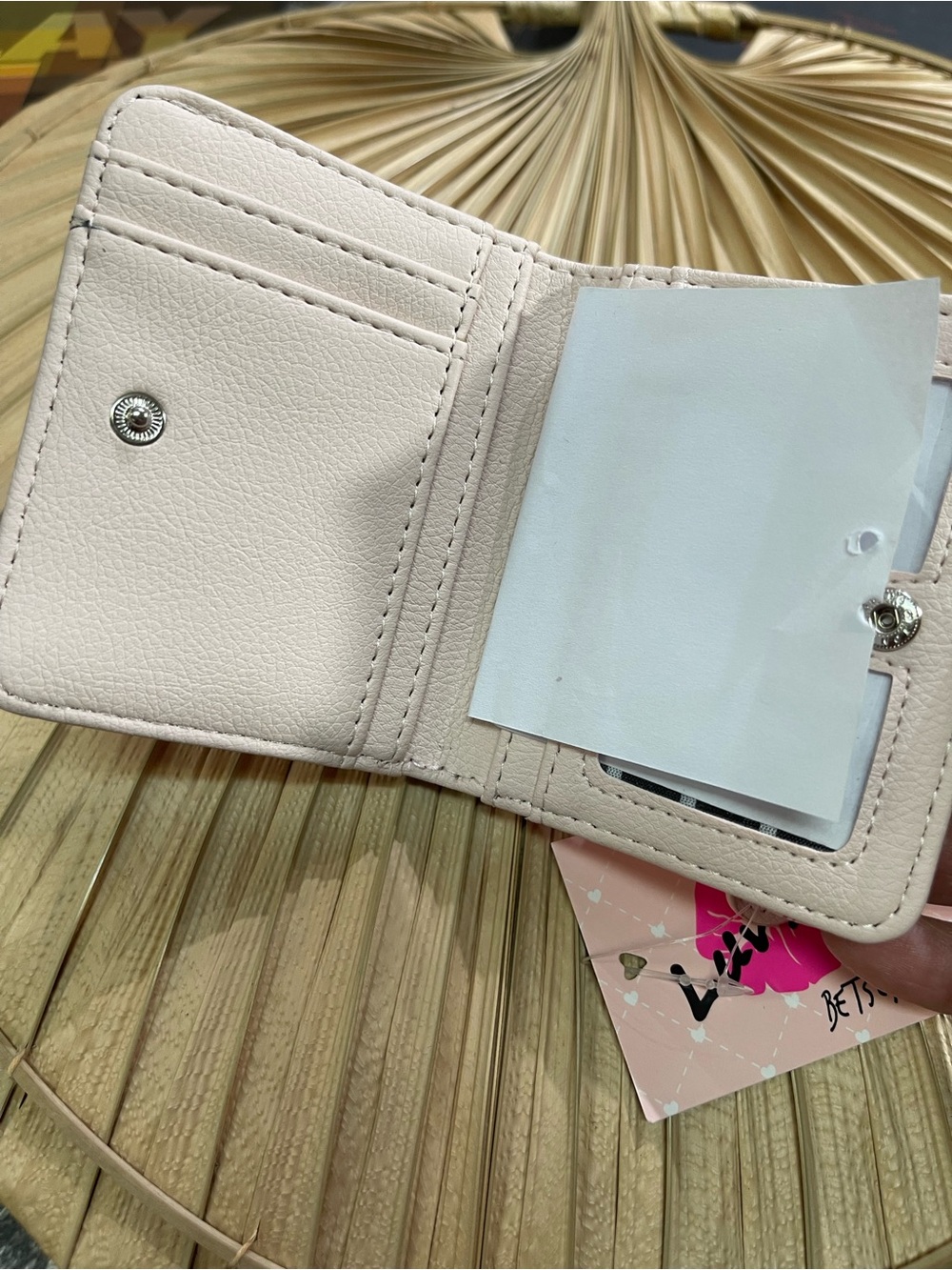 Betsey Johnson Pink Heart & Bow Compact Wallet - Picture 3 of 3